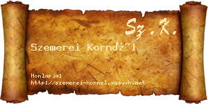 Szemerei Kornél névjegykártya