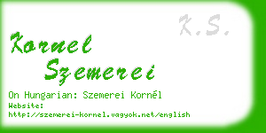 kornel szemerei business card