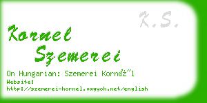 kornel szemerei business card